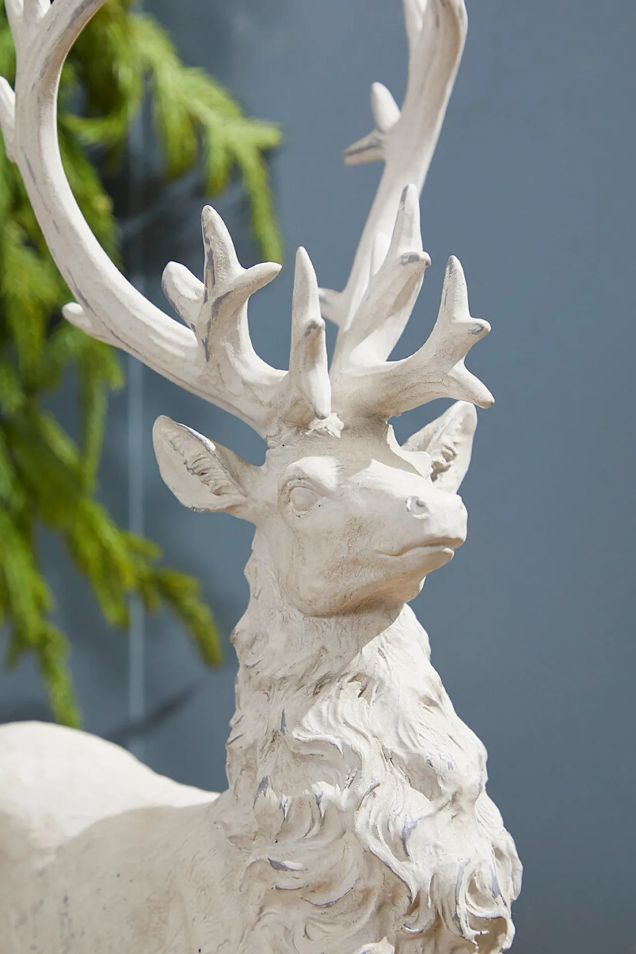 New Decorator's Warehouse 20.5" Resin Standing Whitewash Reindeer