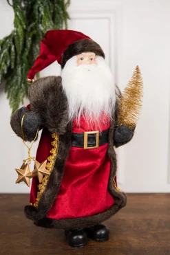 Clearance Decorator's Warehouse 19” Santa Figure With Stars & Tree
