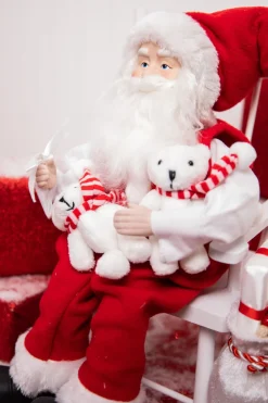 Sale Decorator's Warehouse 14” Santa In Chair With Bears