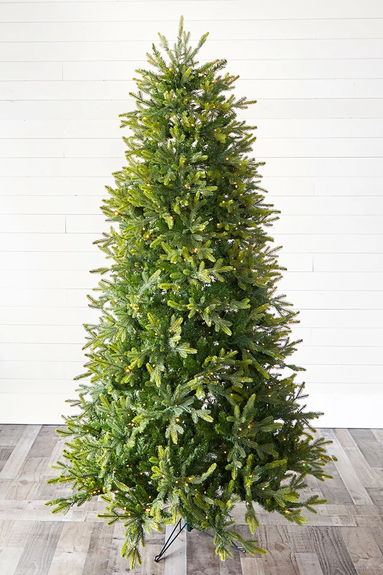 New Decorator's Warehouse 7.5' Slim Trinity Pine Artificial Christmas Tree With 700 Color-Changing Lights