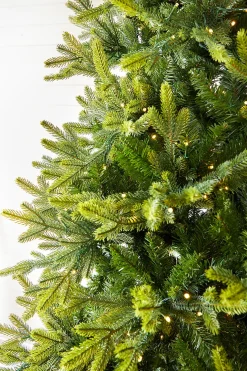 New Decorator's Warehouse 7.5' Slim Trinity Pine Artificial Christmas Tree With 700 Color-Changing Lights