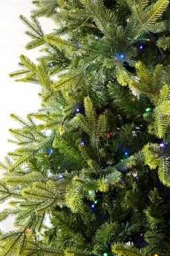 New Decorator's Warehouse 7.5' Slim Trinity Pine Artificial Christmas Tree With 700 Color-Changing Lights