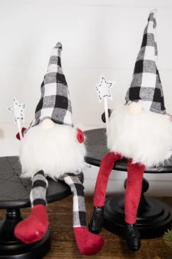 Hot Decorator's Warehouse 7” Star Wand Buffalo Check Sitting Gnome