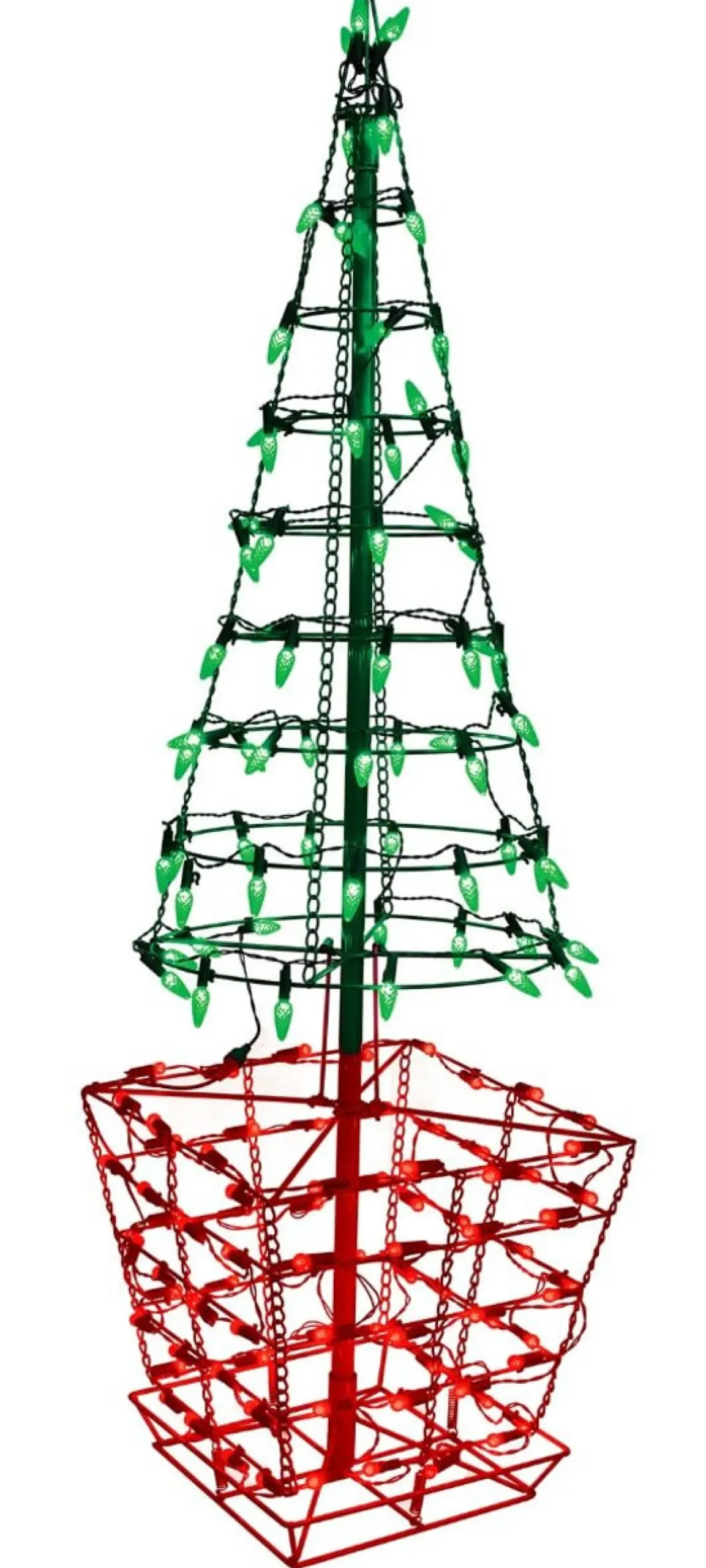 Outlet Decorator's Warehouse 4' Twinkling Tree Topiary With 150 Lights C5 & G12 - Green /Red