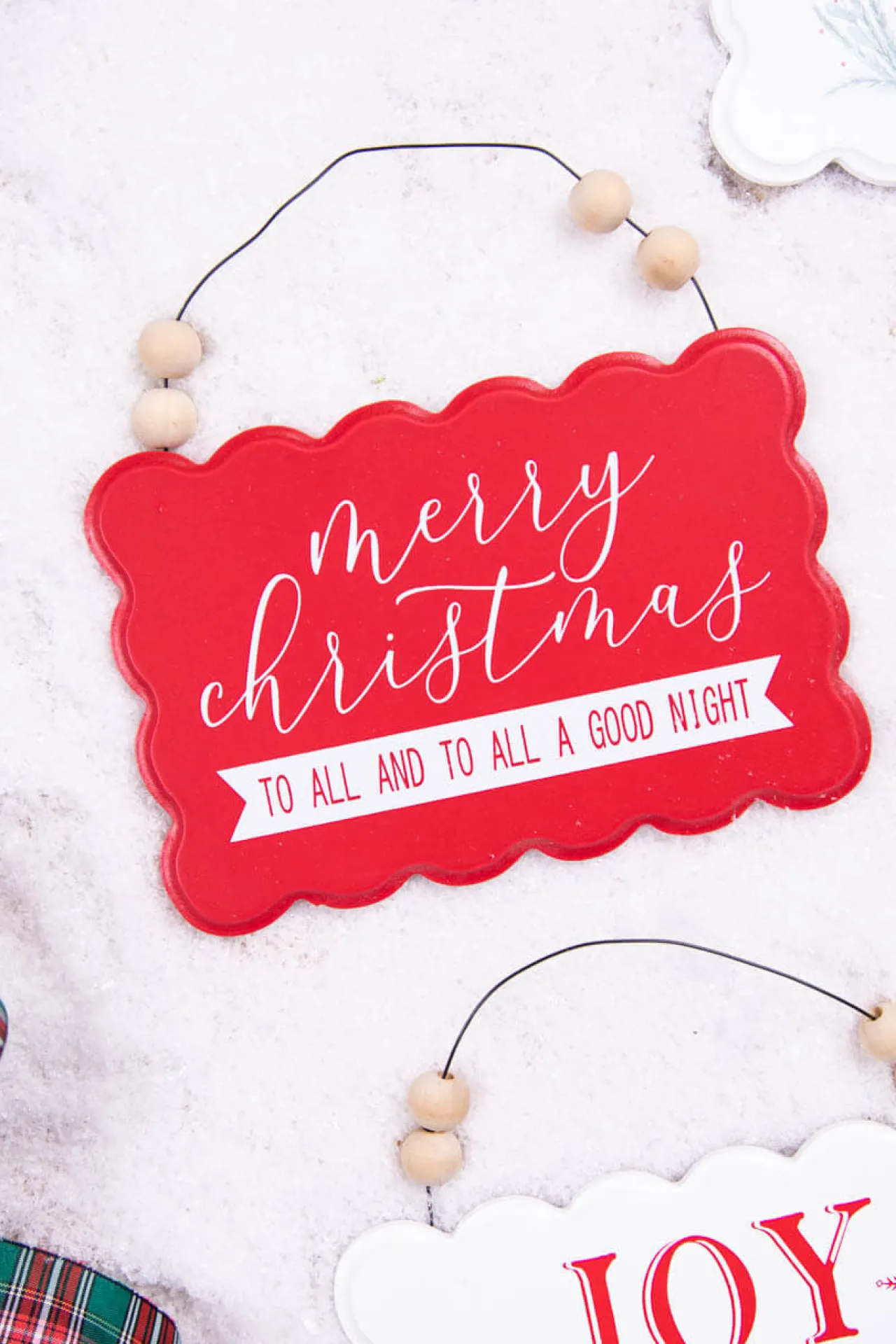 Online Decorator's Warehouse 6.6” Wood Holiday Sign Ornament