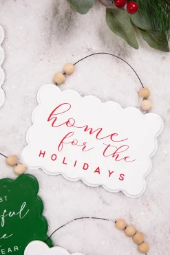 Online Decorator's Warehouse 6.6” Wood Holiday Sign Ornament