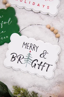 Online Decorator's Warehouse 6.6” Wood Holiday Sign Ornament
