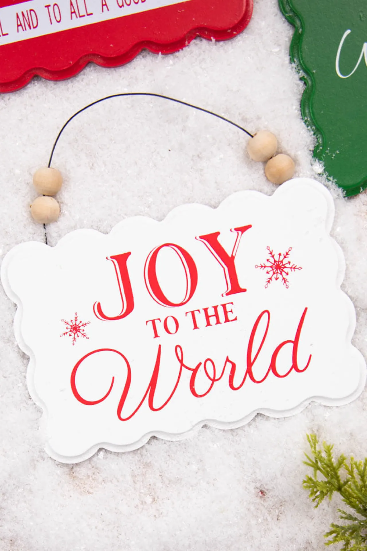 Online Decorator's Warehouse 6.6” Wood Holiday Sign Ornament