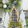 Hot Decorator's Warehouse 12" Wood Holiday Trees With Plaid Bow