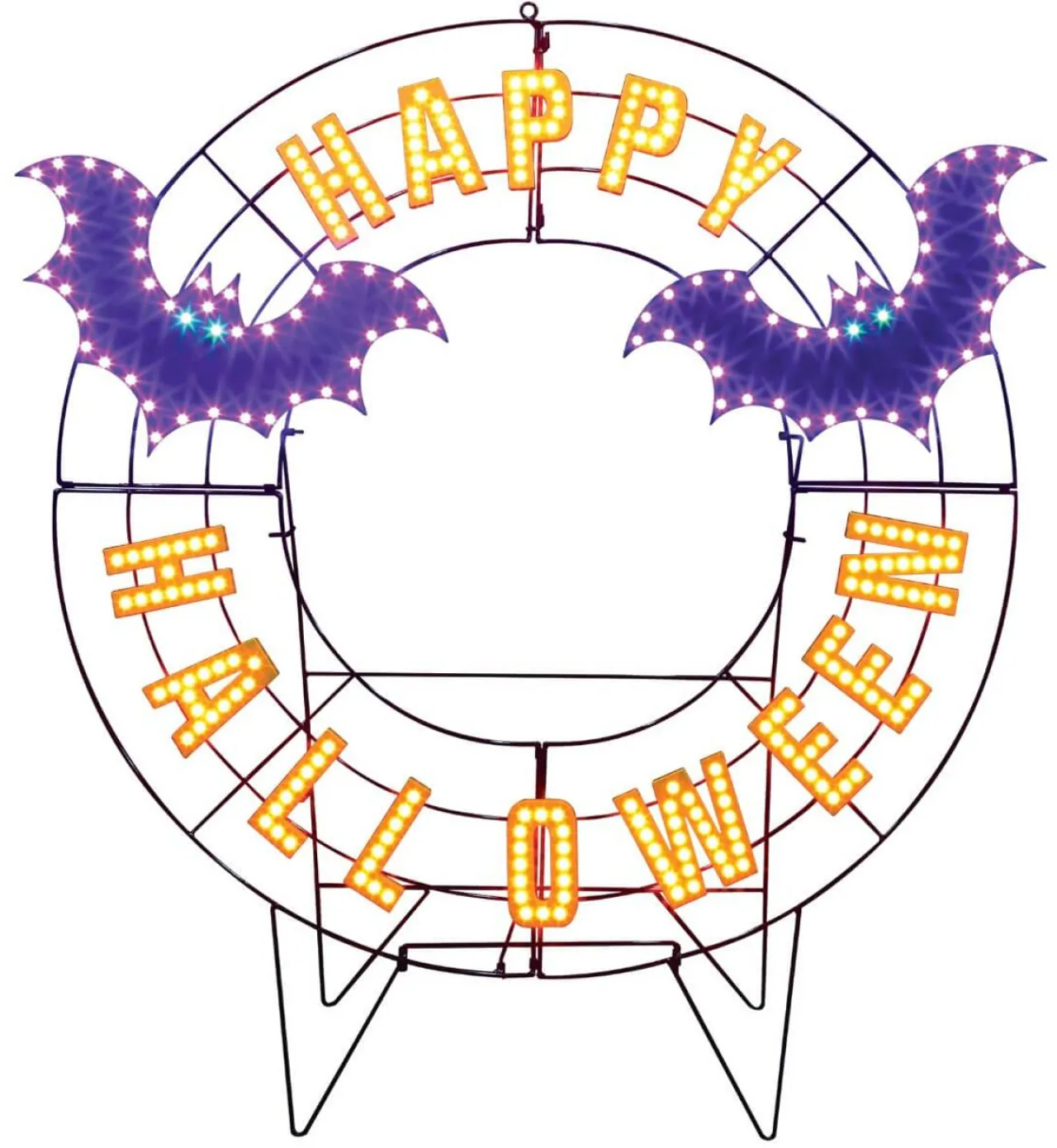 Hot Decorator's Warehouse 40" Wreath - Happy Halloween With Bats With 293 Lights