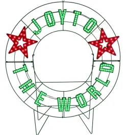 Discount Decorator's Warehouse 40" Wreath - Joy To The World With Stars With 223 Lights