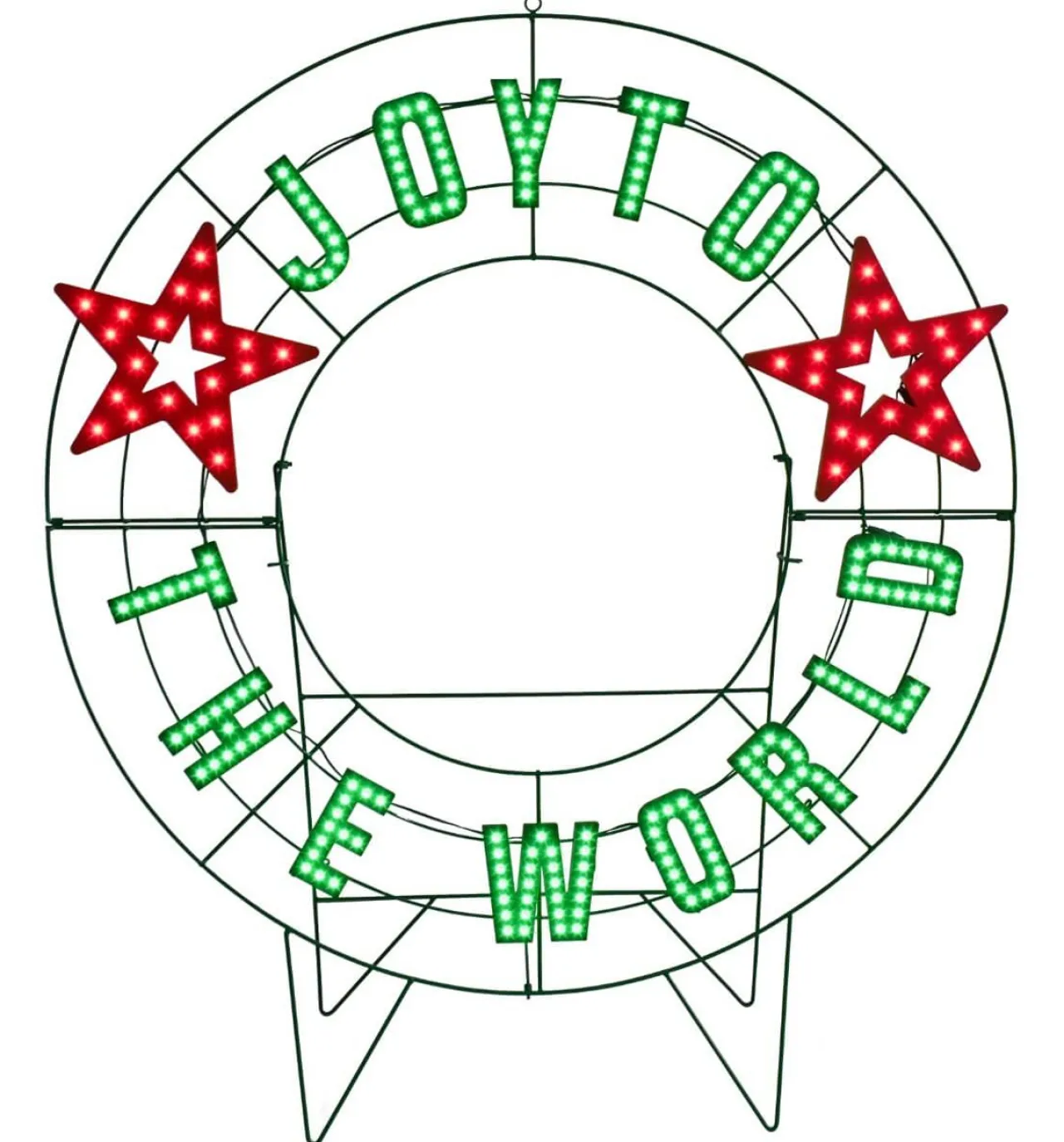 Discount Decorator's Warehouse 40" Wreath - Joy To The World With Stars With 223 Lights