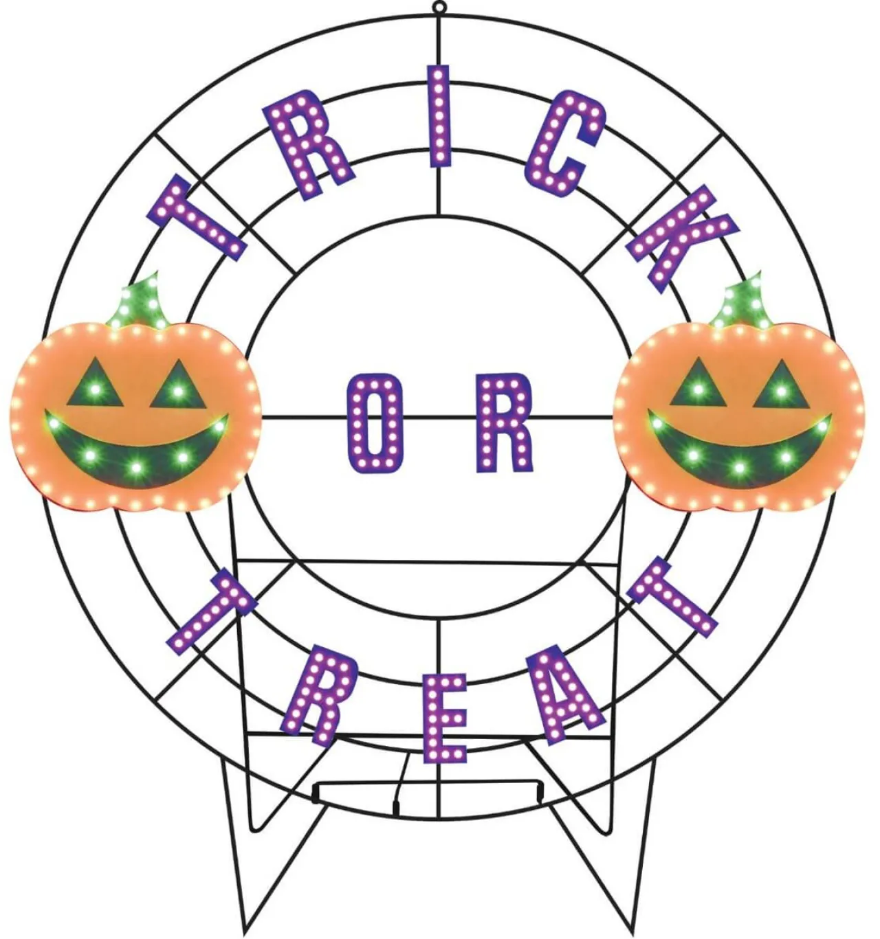 Best Decorator's Warehouse 40" Wreath - Trick Or Treat With Jack O'Lanterns With 239 Lights