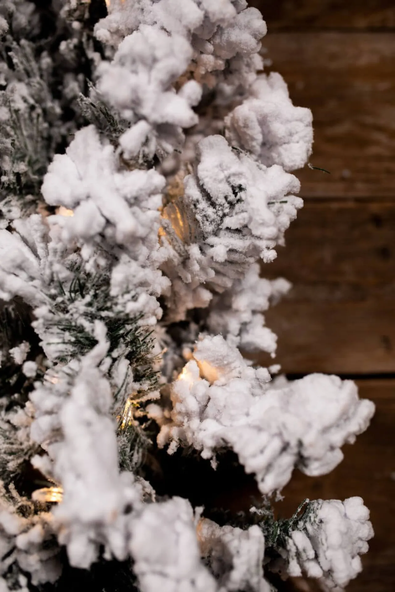 Online Decorator's Warehouse 9’ X 14” Lit Flock Furry Pine Garland