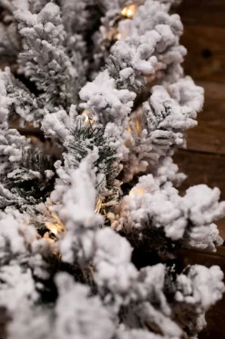 Online Decorator's Warehouse 9’ X 14” Lit Flock Furry Pine Garland
