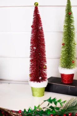Clearance Decorator's Warehouse Bottle Brush Very Merry Tree