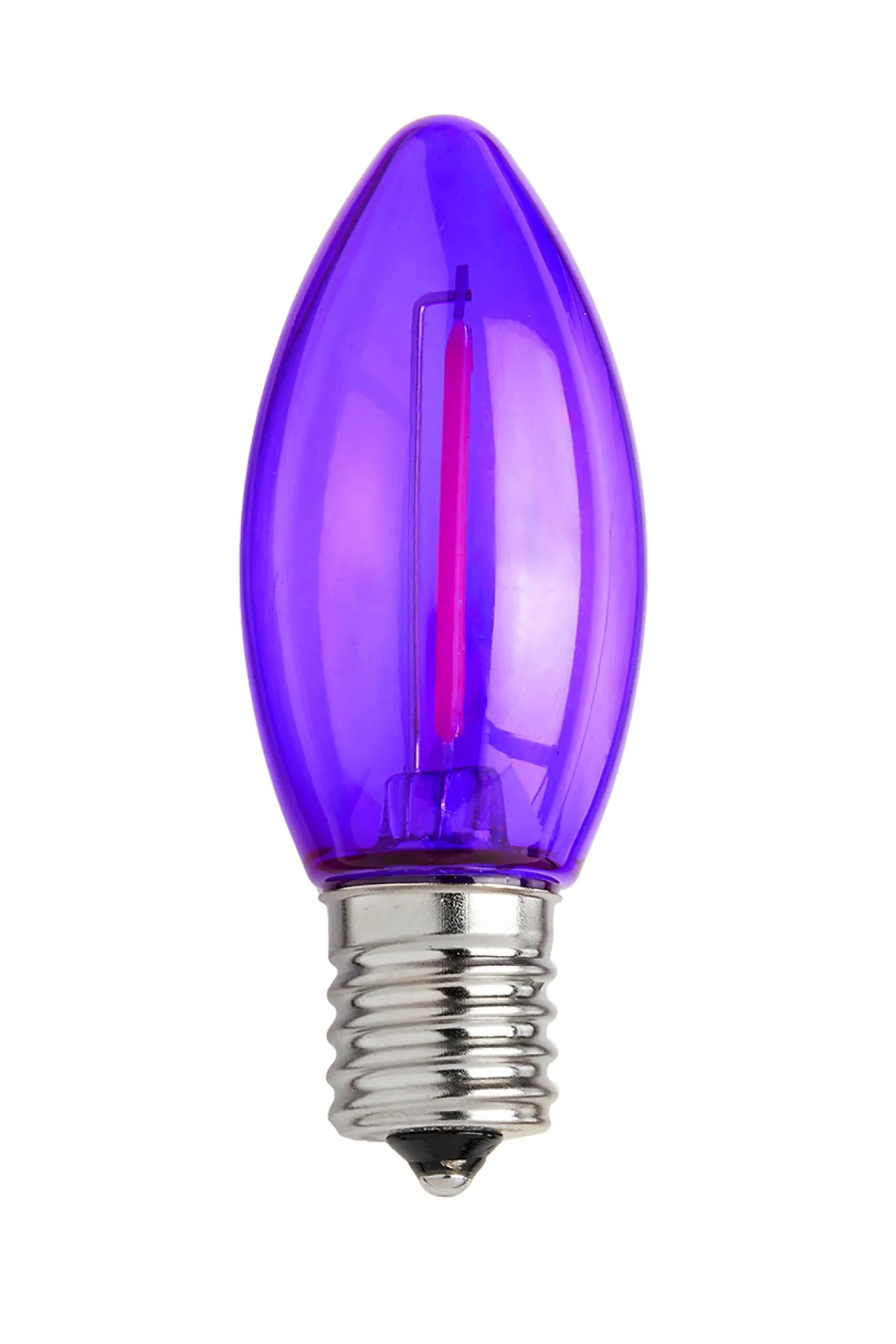 New Decorator's Warehouse C9 Filament Bulb (25 Bulbs/box) - Purple