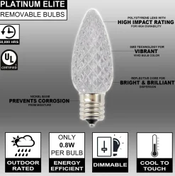 New Decorator's Warehouse C9 Platinum Elite LED SMD Bulb (25 Bulbs/bag) - Faceted, Cool White