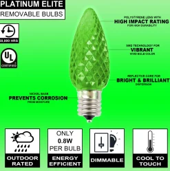 Online Decorator's Warehouse C9 Platinum Elite LED SMD Bulb (25 Bulbs/bag) - Faceted, Green