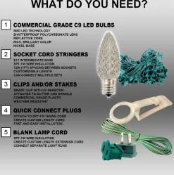 Online Decorator's Warehouse C9 Wonderful LED SMD Bulb (25 Bulbs/bag) - Faceted, Orange