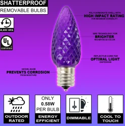 Outlet Decorator's Warehouse C9 Wonderful LED SMD Bulb (25 Bulbs/bag) - Faceted, Purple