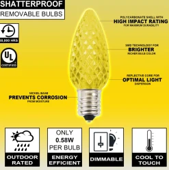 Clearance Decorator's Warehouse C9 Wonderful LED SMD Bulb (25 Bulbs/bag) - Faceted, Yellow