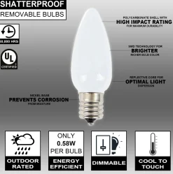 Best Decorator's Warehouse C9 Wonderful LED SMD Bulb (25 Bulbs/bag) - Frosted, Cool White