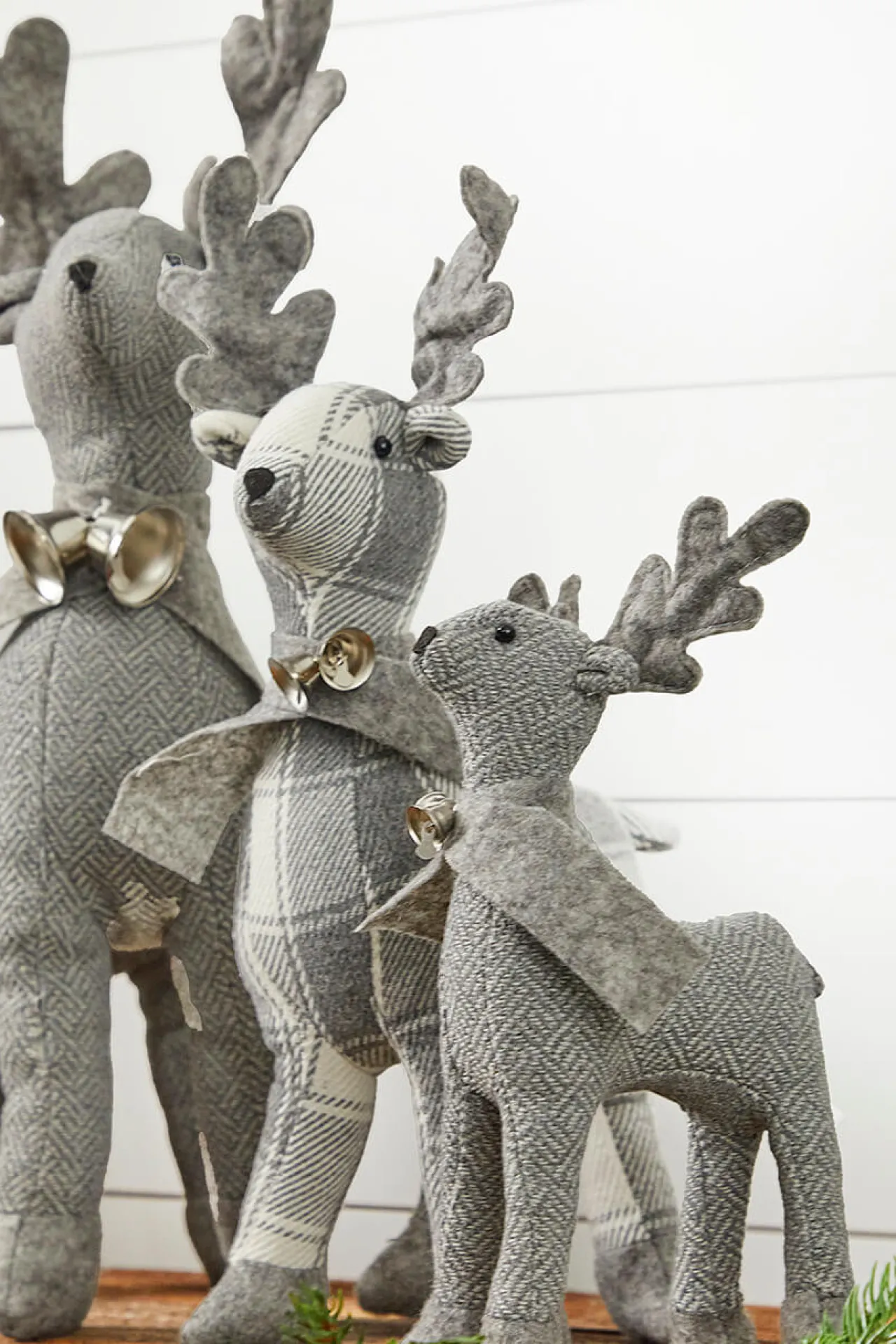 Clearance Decorator's Warehouse Country Fabric Reindeer - Set Of 3