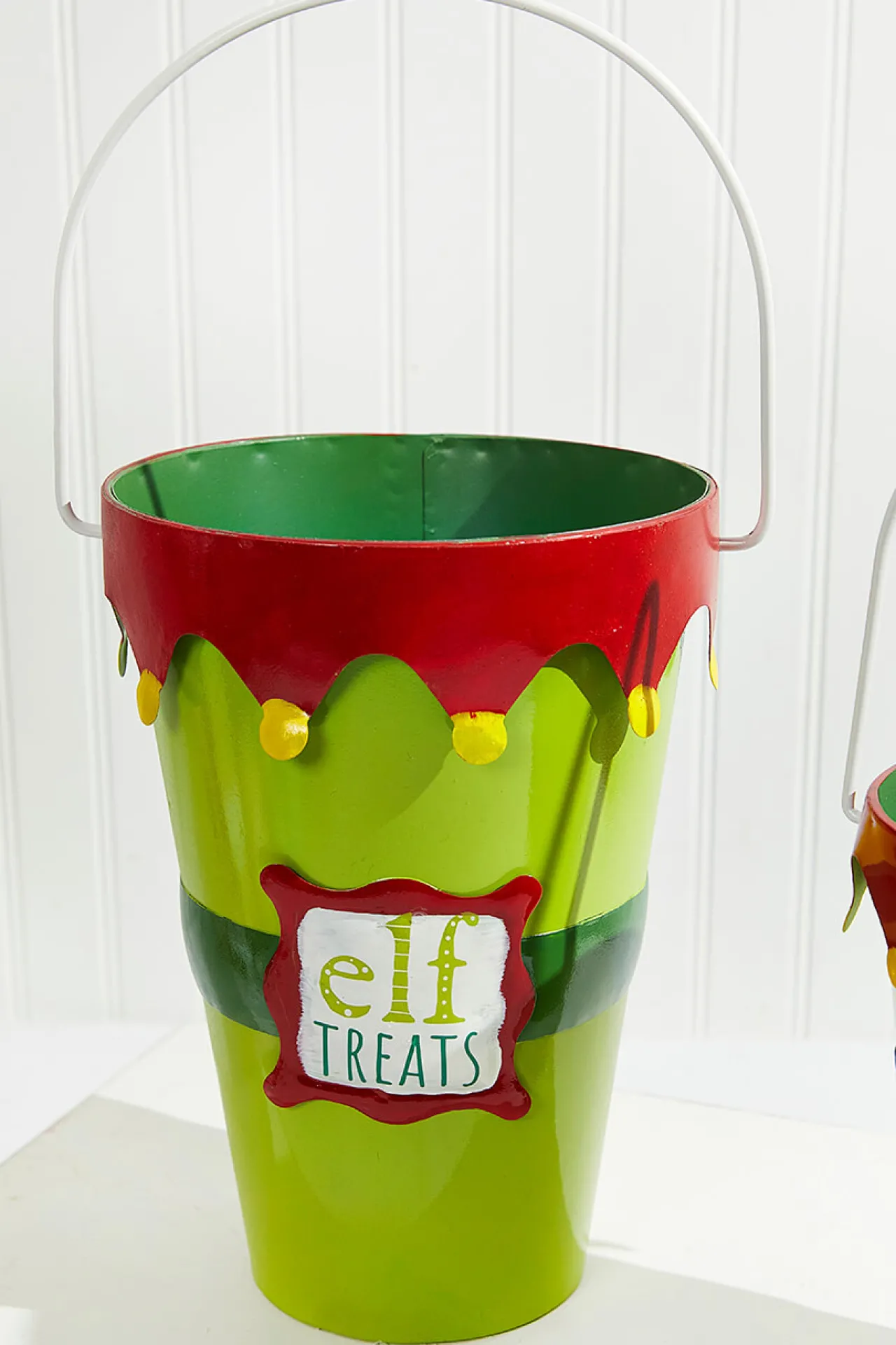 Hot Decorator's Warehouse Green With Red Elf Treats Bucket Set