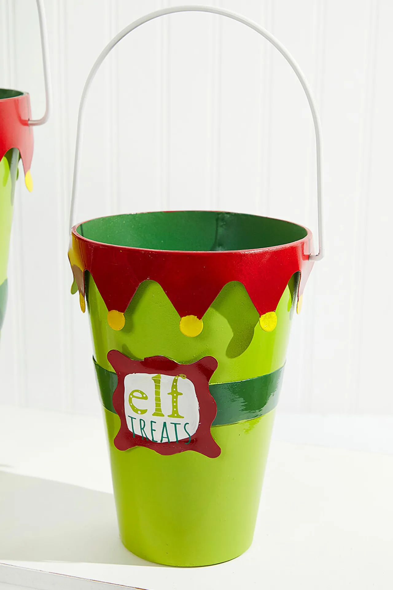 Hot Decorator's Warehouse Green With Red Elf Treats Bucket Set