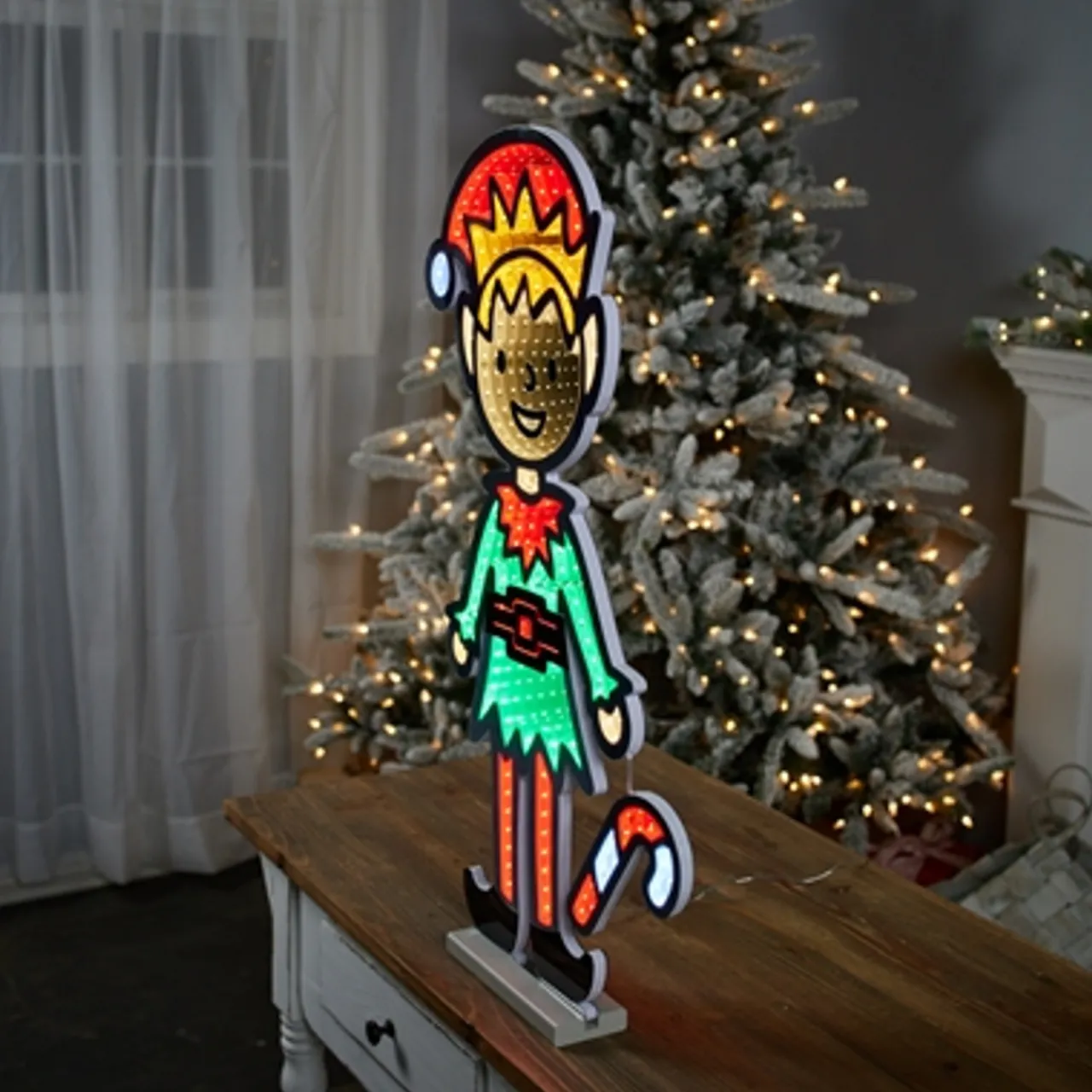 Sale Decorator's Warehouse 29"H Elf With Candy Cane Infinity Light