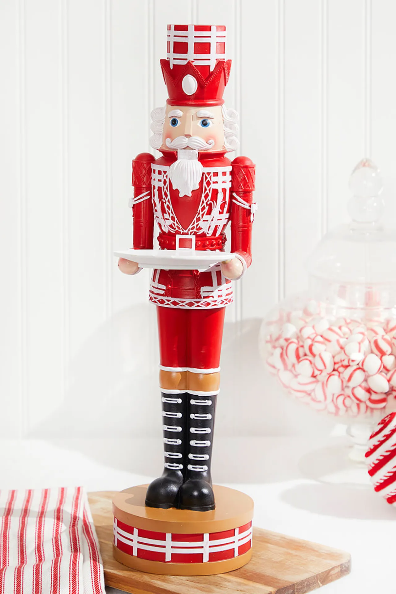 Best Decorator's Warehouse 20"H Nutcracker With Tray - Red & White