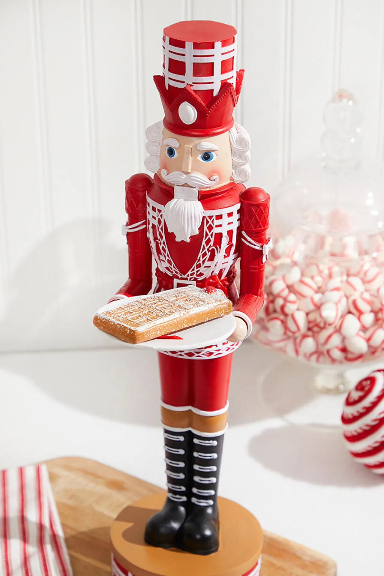 Best Decorator's Warehouse 20"H Nutcracker With Tray - Red & White