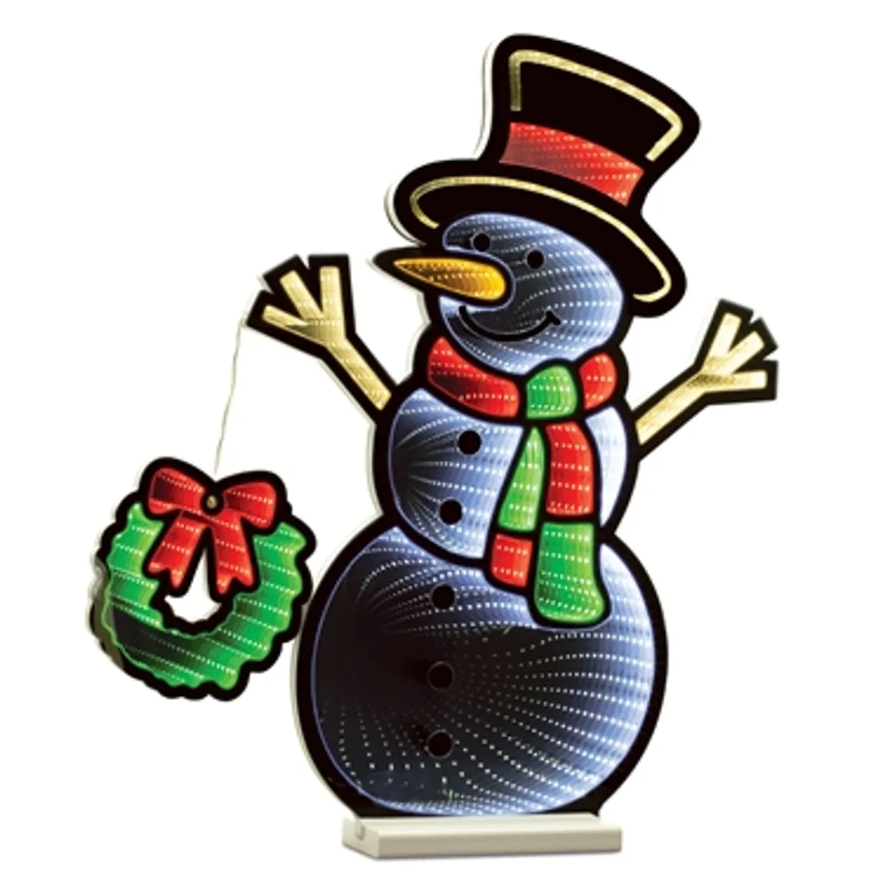 Best Decorator's Warehouse 23.5"H Snowman With Wreath Infinity Light
