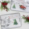 Decorator's Warehouse 17.3”L Holiday Farmhouse Red Truck Scene Tray