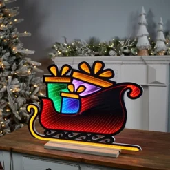 Outlet Decorator's Warehouse 24.5"L X 18"H Sleigh With Packages Infinity Light