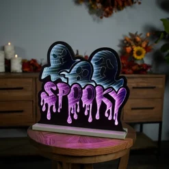 Best Decorator's Warehouse 15.5"L X 15"H Triple Ghost/Spooky Infinity Light