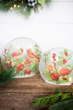 Discount Decorator's Warehouse Lighted Glass Disc - Set Of 2