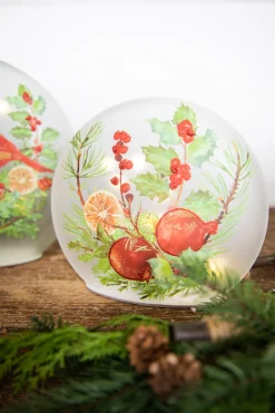 Discount Decorator's Warehouse Lighted Glass Disc - Set Of 2
