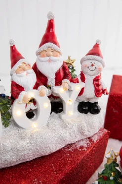 Clearance Decorator's Warehouse Lighted Holiday Resin Figure - Snowman On Right