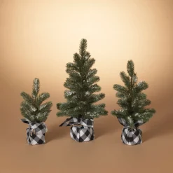 Hot Decorator's Warehouse Pine Tree With Plaid Fabric - Small
