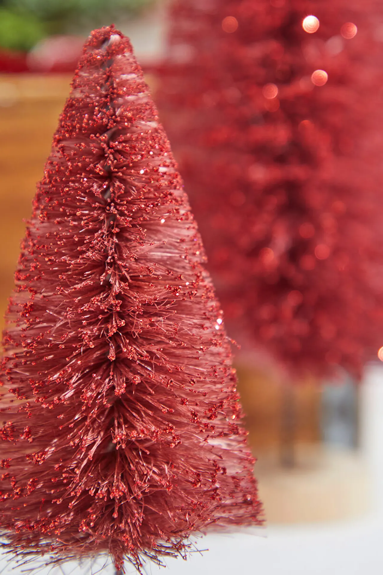 Decorator's Warehouse Red Bottle Brush Tree - Set Of 3