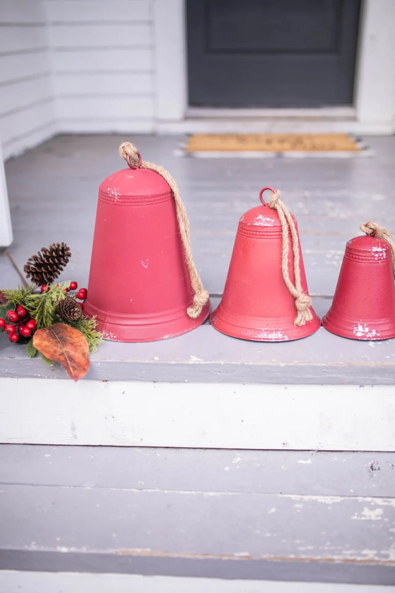 Best Decorator's Warehouse Red Tin Bells - Set Of 3
