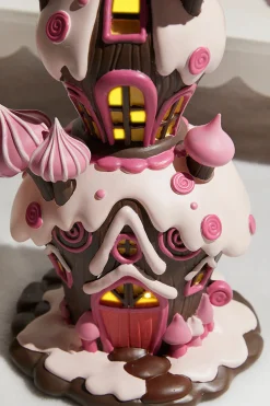 Discount Decorator's Warehouse Resin Candy House With Led - Brown Pink