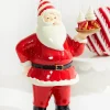 New Decorator's Warehouse Resin Santa W/Dessert Plate - Red White