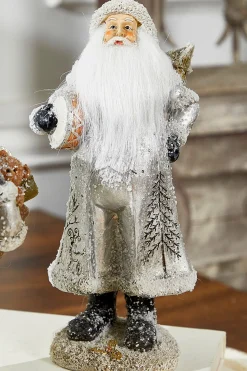 Sale Decorator's Warehouse Small Resin Silver Snow Santa Figurine